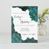 Invitation aquarelle Anastasia noir et vert (Debout devant)