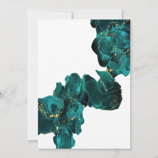 Invitation aquarelle Anastasia noir et vert (Dos)