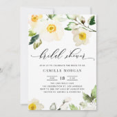 Invitation Aquarelle Anémone jaune Fête des mariées florale (Devant)