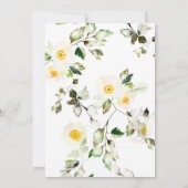 Invitation Aquarelle Anémone jaune Fête des mariées florale (Dos)