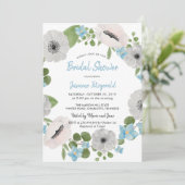 Invitation Aquarelle Anémones Florale Wreath | FÊTE DES MARIÉ (Debout devant)