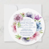 Invitation Aquarelle Anémonique Fête des mariées (Devant)