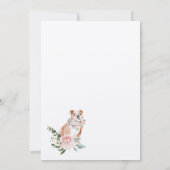 Invitation Aquarelle Anglais Bulldog Pet & Rose Florale (Dos)
