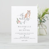 Invitation Aquarelle Anglais Bulldog Pet & Rose Florale (Debout devant)