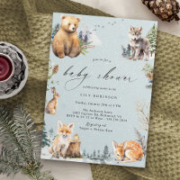 Aquarelle Animaux | Baby shower d'hiver des bois