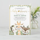 Invitation Aquarelle Animaux dans le Baby shower Masques (Debout devant)