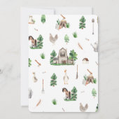 Invitation Aquarelle Animaux de ferme Baby shower d'oies (Dos)