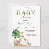 Invitation Aquarelle Animaux de ferme Baby shower d'oies (Devant)