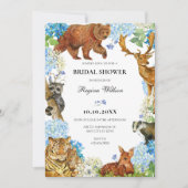 Invitation Aquarelle Animaux Floral Faune nuptiale (Devant)