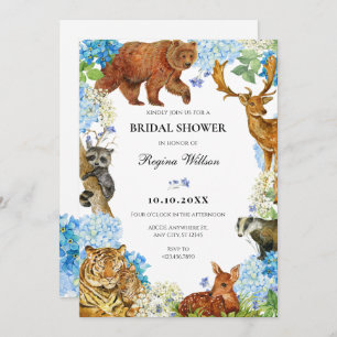 Invitation Aquarelle Animaux Floral Faune nuptiale