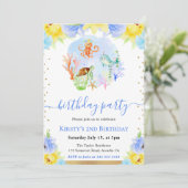 Invitation Aquarelle Animaux sous-marins fête d'anniversaire (Debout devant)