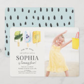 Invitation Aquarelle Anniversaire de enfant de la variété de  (Devant / Derrière)