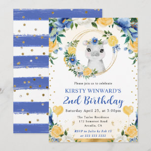 Invitation Aquarelle Anniversaire Enfant Hippopotame Jungle M