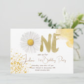 Invitation Aquarelle anniversaire premier daisy (Debout devant)