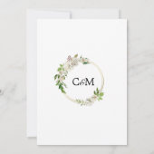 Invitation Aquarelle Antique Blanc Or Floral Mariage (Dos)