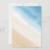 Invitation Aquarelle Aqua Blue Sur La Plage Mariage (Dos)
