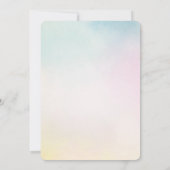 Invitation Aquarelle Aqua Rose Jaune Tie Dye douche nuptiale (Dos)
