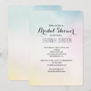 Invitation Aquarelle Aqua Rose Jaune Tie Dye douche nuptiale