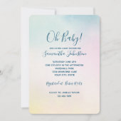 Invitation Aquarelle Aqua Rose Jaune Tie Dye Ombre (Devant)