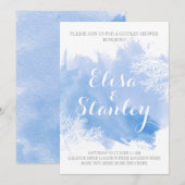 Invitation Aquarelle aquamarine récif mariage couples douche (Devant / Derrière)