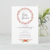 Invitation Aquarelle Aquarelle Fleur sauvage Baby shower (Debout devant)