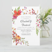 Invitation Aquarelle Aquarelle Fleur sauvage Dîner de répétit (Debout devant)