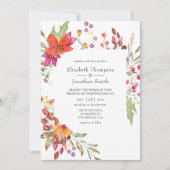 Invitation Aquarelle Aquarelle Fleur sauvage Mariage (Devant)