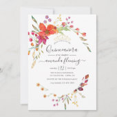 Invitation Aquarelle Aquarelle Fleur sauvage Quinceañera (Devant)