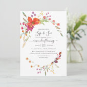 Invitation Aquarelle Aquarelle Wild Flower Sip Voir (Debout devant)