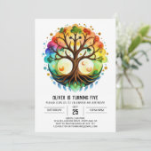 Invitation Aquarelle Arbre de vie personnalisé (Debout devant)