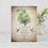 Invitation Aquarelle Arbre Vintage Réunion familiale Invitati (Debout devant)
