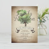 Invitation Aquarelle Arbre Vintage Réunion familiale Invitati (Debout devant)