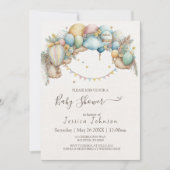 Invitation Aquarelle arc-en-ciel Air Baby shower Invitat (Devant)