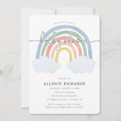 Invitation Aquarelle arc-en-ciel baby shower neutre (Devant)