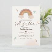Invitation Aquarelle arc-en-ciel Boho Sexe Baby shower neutre (Debout devant)