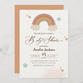 Invitation Aquarelle arc-en-ciel Boho Sexe Baby shower neutre (Devant / Derrière)