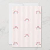 Invitation Aquarelle arc-en-ciel couronne rayé Anniversaire (Dos)