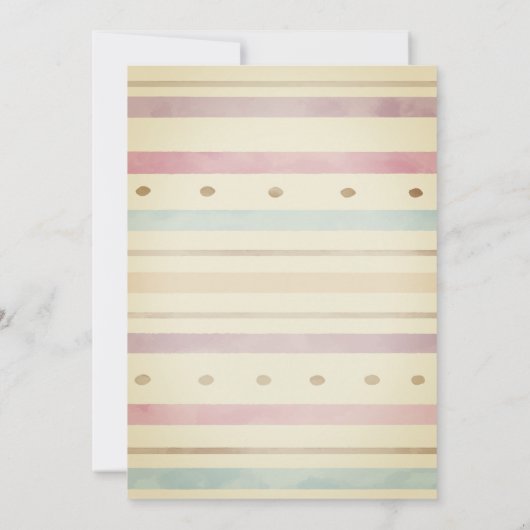 Invitation Aquarelle Arc-en-ciel Fleurs Boho rayées Anniversa (Dos)