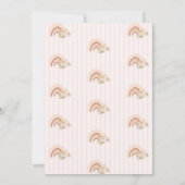 Invitation Aquarelle Arc-en-ciel Fleurs Boho rayées Anniversa (Dos)