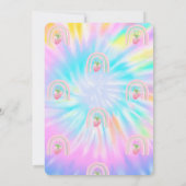 Invitation Aquarelle Arc-en-ciel Fraise Tie Dye Anniversaire (Dos)