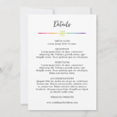 Invitation Aquarelle arc-en-ciel LGBT 2 en 1 Mariage (Dos)