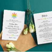 Invitation Aquarelle arc-en-ciel LGBT 2 en 1 Mariage