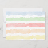 Invitation Aquarelle arc-en-ciel pastel fille anniversaire (Dos)