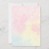 Invitation Aquarelle arc-en-ciel Rabbits Baby shower fille (Dos)