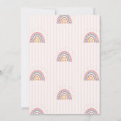 Invitation Aquarelle arc-en-ciel rayé Anniversaire (Dos)