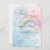 Invitation Aquarelle arc-en-ciel Révélation de genre Abstrait (Devant)