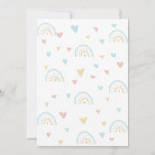 Invitation Aquarelle arc-en-ciel rose bleu 1er anniversaire (Dos)