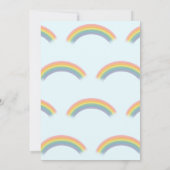 Invitation Aquarelle arc-en-ciel Unicorne bleu fête d'anniver (Dos)