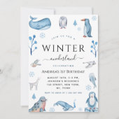 Invitation Aquarelle Arctic Animaux Onederland 1er anniversai (Devant)