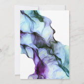 Invitation Aquarelle argentée Abstraite Indigo (Dos)